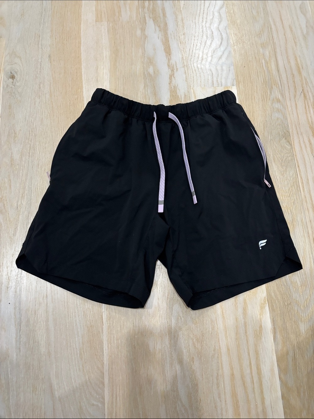 Fabletics The One Short Men's Black Shorts with Purple Drawstring size XS